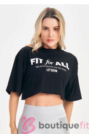 Blusa Cropped Is Coming Preta