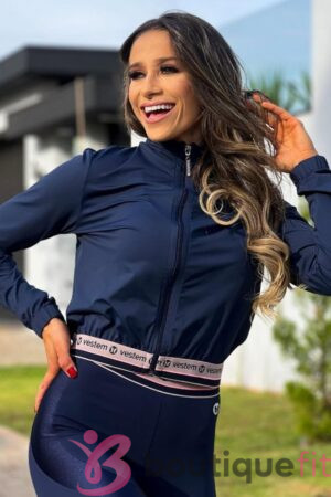 Jaqueta Fitness Plush Up Azul