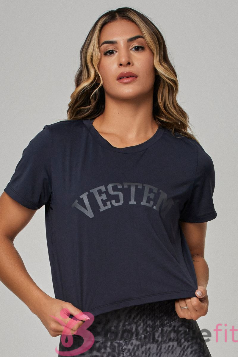 Blusa Manga Curta Lupita Preta